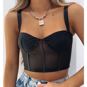 WHITE FOX Gimme Love Black Bustier Top Size XS NWT
